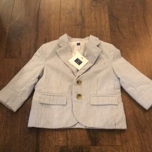 Janie and jack blue‎ stripe seersucker blazer 6-12 mos